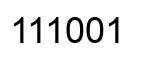 Number 111001 black image