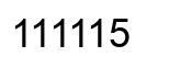 Number 111115 black image