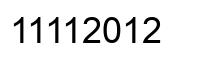 Number 11112012 black image