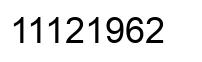 Number 11121962 black image