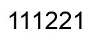 Number 111221 black image