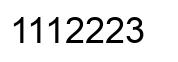 Number 1112223 black image