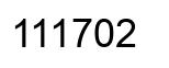 Number 111702 black image