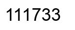 Number 111733 black image