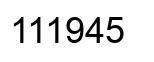 Number 111945 black image
