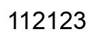Number 112123 black image