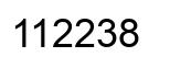 Number 112238 black image