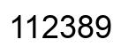 Number 112389 black image