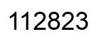 Number 112823 black image