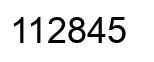 Número 112845 imagen negro