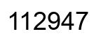 Number 112947 black image