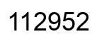 Number 112952 black image