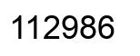 Número 112986 imagen negro
