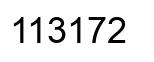 Number 113172 black image