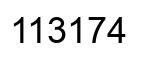 Number 113174 black image