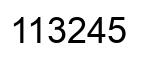 Number 113245 black image
