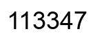Number 113347 black image