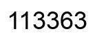Number 113363 black image
