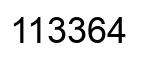 Number 113364 black image