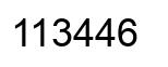 Number 113446 black image