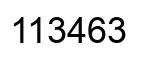 Number 113463 black image