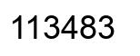 Number 113483 black image