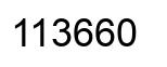 Number 113660 black image