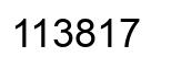 Number 113817 black image