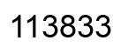 Number 113833 black image