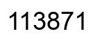 Number 113871 black image