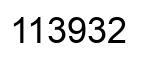 Number 113932 black image