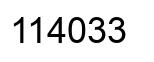 Number 114033 black image