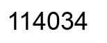 Number 114034 black image