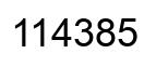 Number 114385 black image