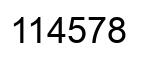 Number 114578 black image