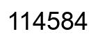 Number 114584 black image