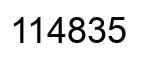 Number 114835 black image