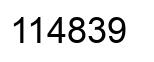 Number 114839 black image