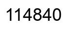 Number 114840 black image