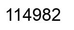 Number 114982 black image