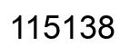 Number 115138 black image