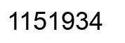 Number 1151934 black image