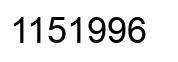 Number 1151996 black image