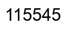 Number 115545 black image