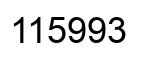 Number 115993 black image