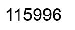 Number 115996 black image