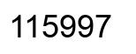 Number 115997 black image