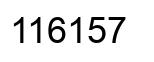 Number 116157 black image