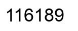 Number 116189 black image