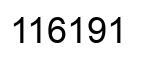 Number 116191 black image